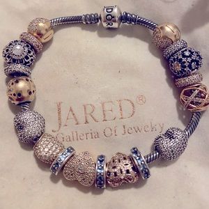 Pandora gold and silver beads bracelet